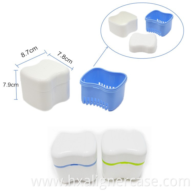 Denture Bath Case With Strainer Basket and Lid